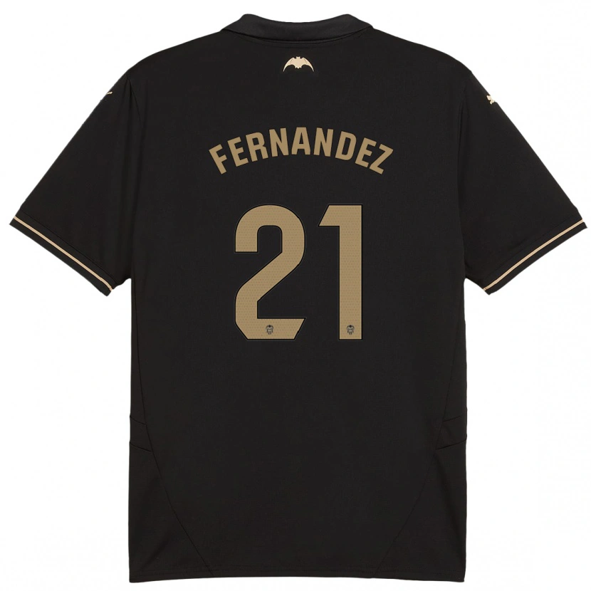 Danxen Kinder Estela Fernández #21 Schwarz Auswärtstrikot Trikot 2024/25 T-Shirt