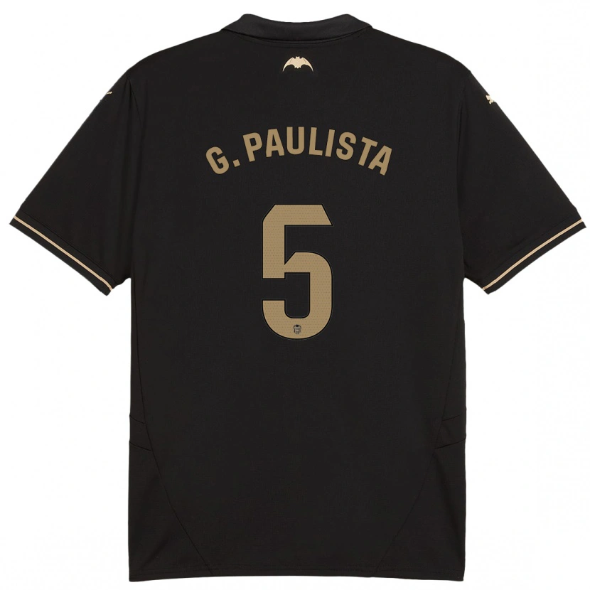 Danxen Kinder Gabriel Paulista #5 Schwarz Auswärtstrikot Trikot 2024/25 T-Shirt