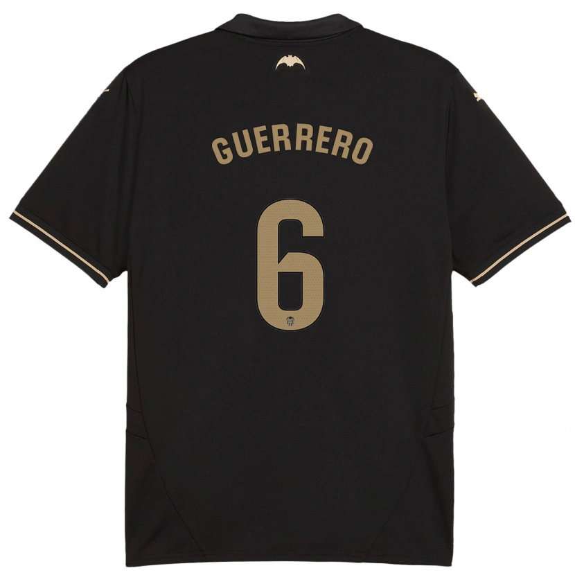 Danxen Kinder Paula Guerrero #6 Schwarz Auswärtstrikot Trikot 2024/25 T-Shirt