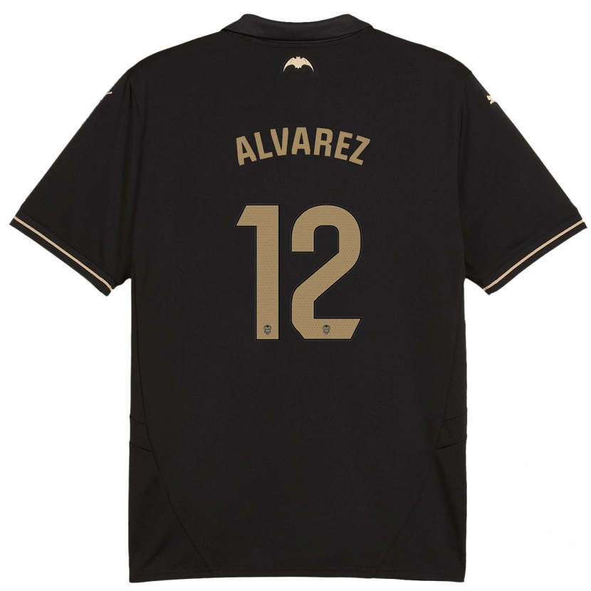 Danxen Kinder Sofia Alvarez #12 Schwarz Auswärtstrikot Trikot 2024/25 T-Shirt