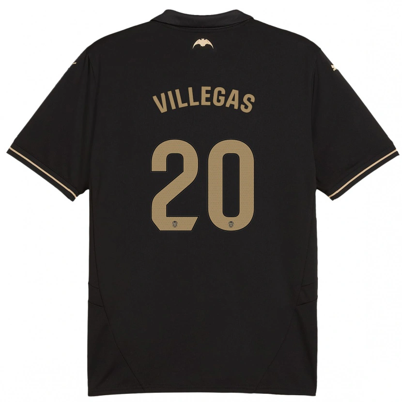 Danxen Kinder Noelia Villegas #20 Schwarz Auswärtstrikot Trikot 2024/25 T-Shirt