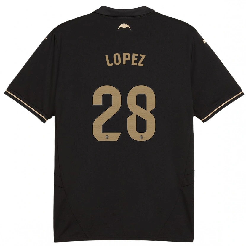 Danxen Kinder Saray Lopez #28 Schwarz Auswärtstrikot Trikot 2024/25 T-Shirt