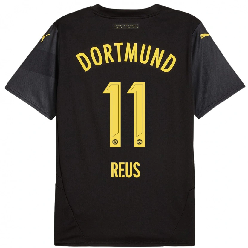 Danxen Kinder Marco Reus #11 Schwarz Gelb Auswärtstrikot Trikot 2024/25 T-Shirt