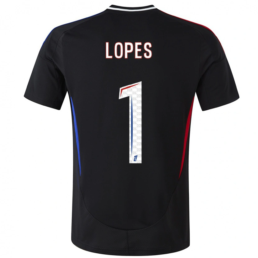 Danxen Kinder Anthony Lopes #1 Schwarz Auswärtstrikot Trikot 2024/25 T-Shirt