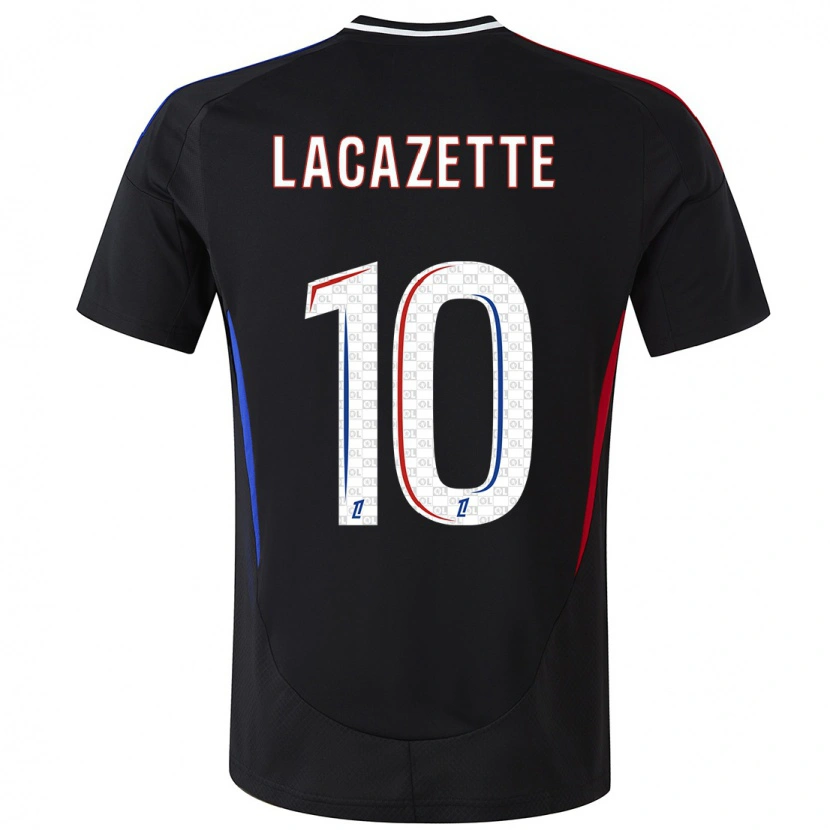 Danxen Kinder Alexandre Lacazette #10 Schwarz Auswärtstrikot Trikot 2024/25 T-Shirt