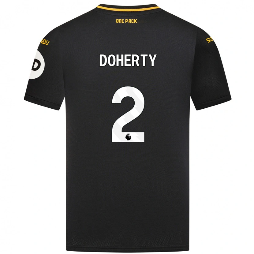 Danxen Kinder Matt Doherty #2 Schwarz Auswärtstrikot Trikot 2024/25 T-Shirt