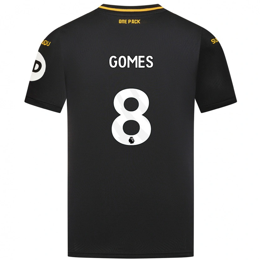 Danxen Kinder João Gomes #8 Schwarz Auswärtstrikot Trikot 2024/25 T-Shirt