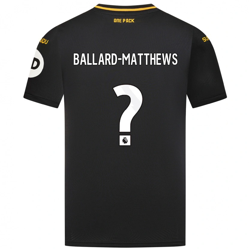 Danxen Kinder Emilio Ballard-Matthews #0 Schwarz Auswärtstrikot Trikot 2024/25 T-Shirt