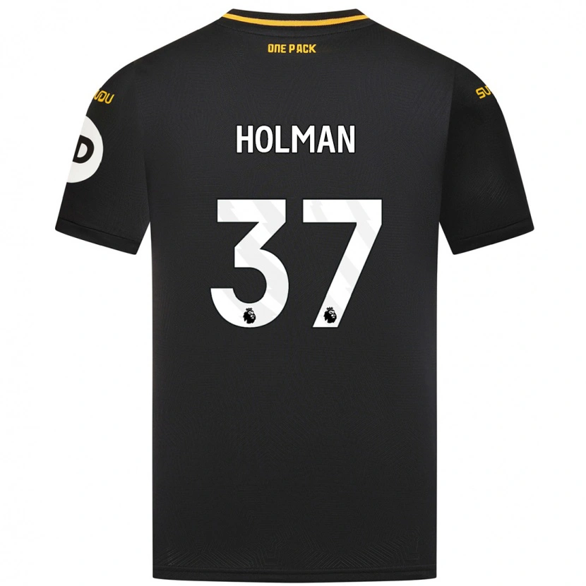 Danxen Kinder Fletcher Holman #37 Schwarz Auswärtstrikot Trikot 2024/25 T-Shirt