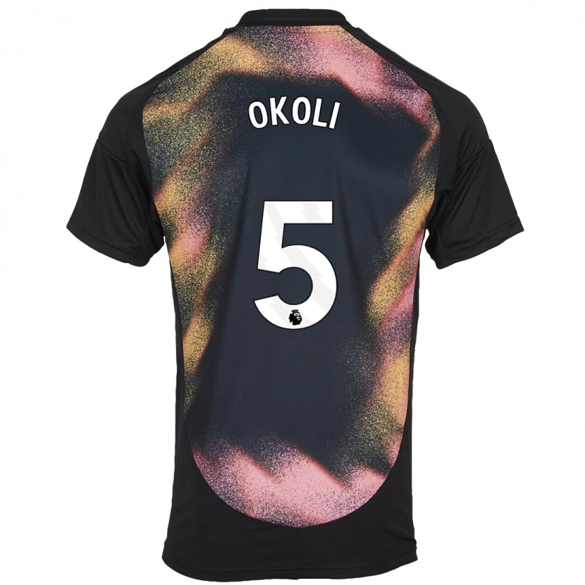 Danxen Kinder Caleb Okoli #5 Schwarz Weiß Auswärtstrikot Trikot 2024/25 T-Shirt