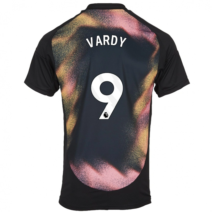 Danxen Kinder Jamie Vardy #9 Schwarz Weiß Auswärtstrikot Trikot 2024/25 T-Shirt