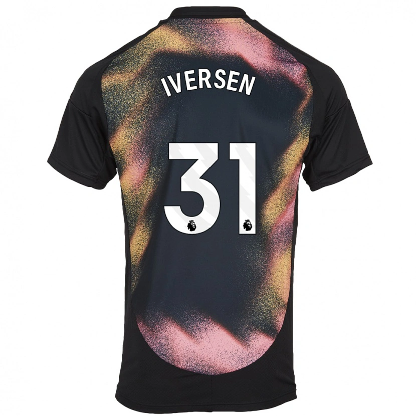 Danxen Kinder Daniel Iversen #31 Schwarz Weiß Auswärtstrikot Trikot 2024/25 T-Shirt