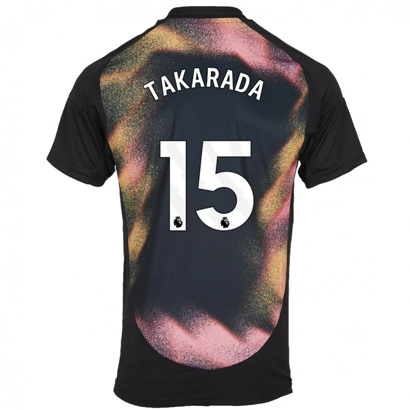 Danxen Kinder Saori Takarada #15 Schwarz Weiß Auswärtstrikot Trikot 2024/25 T-Shirt