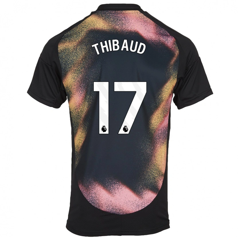 Danxen Kinder Julie Thibaud #17 Schwarz Weiß Auswärtstrikot Trikot 2024/25 T-Shirt