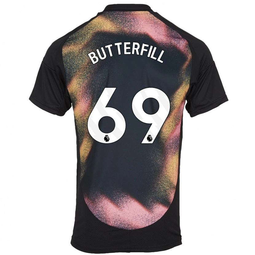 Danxen Kinder Jack Butterfill #69 Schwarz Weiß Auswärtstrikot Trikot 2024/25 T-Shirt