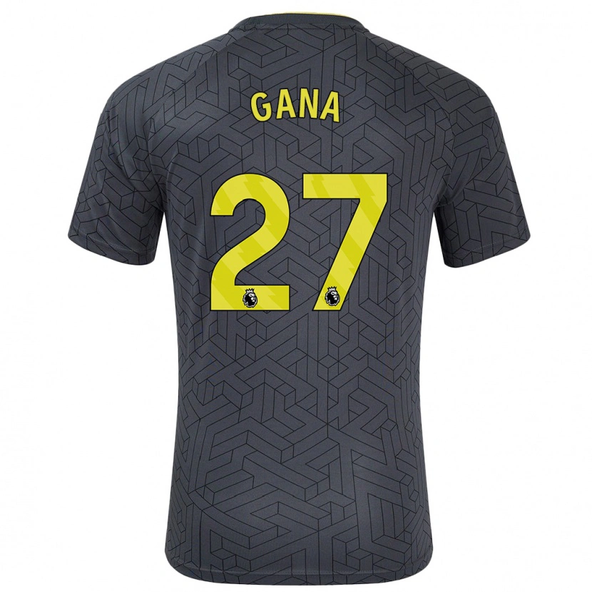 Danxen Kinder Idrissa Gueye #27 Schwarz Gelb Auswärtstrikot Trikot 2024/25 T-Shirt