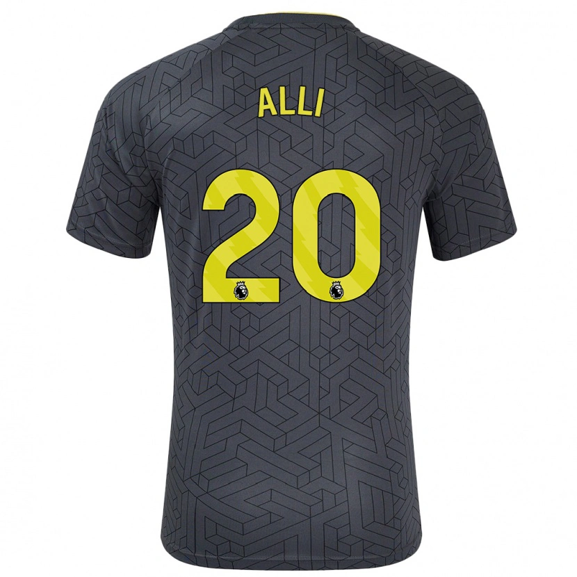 Danxen Kinder Dele Alli #20 Schwarz Gelb Auswärtstrikot Trikot 2024/25 T-Shirt