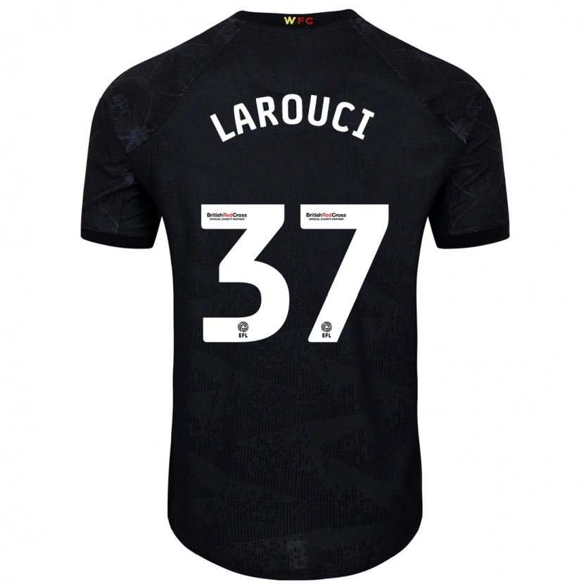 Danxen Kinder Yasser Larouci #37 Schwarz Weiß Auswärtstrikot Trikot 2024/25 T-Shirt