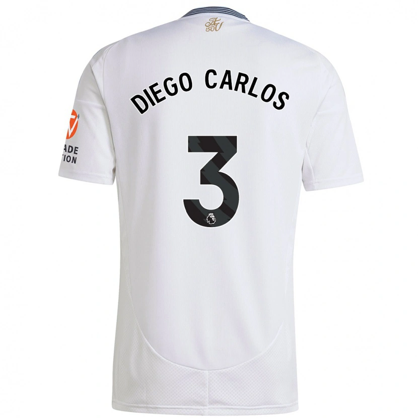 Danxen Kinder Diego Carlos #3 Weiß Auswärtstrikot Trikot 2024/25 T-Shirt