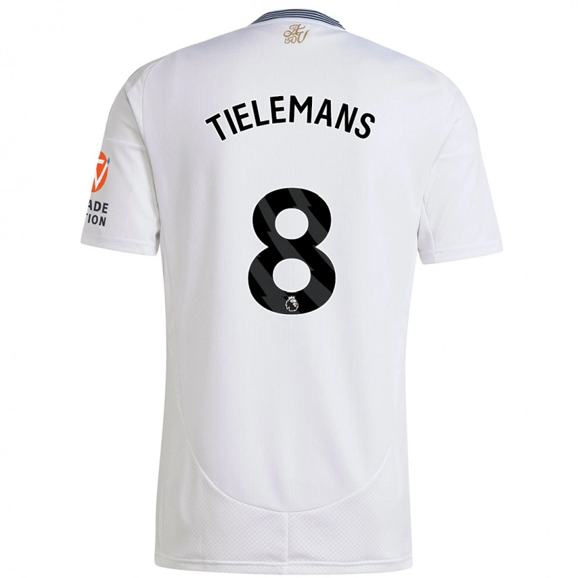 Danxen Kinder Youri Tielemans #8 Weiß Auswärtstrikot Trikot 2024/25 T-Shirt