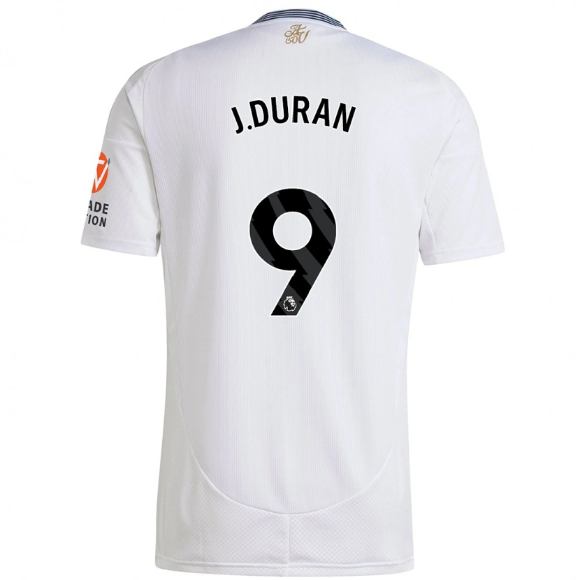 Danxen Kinder Jhon Durán #9 Weiß Auswärtstrikot Trikot 2024/25 T-Shirt