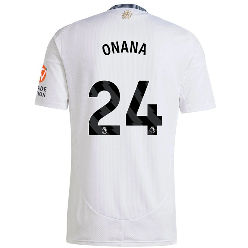 Danxen Kinder Amadou Onana #24 Weiß Auswärtstrikot Trikot 2024/25 T-Shirt