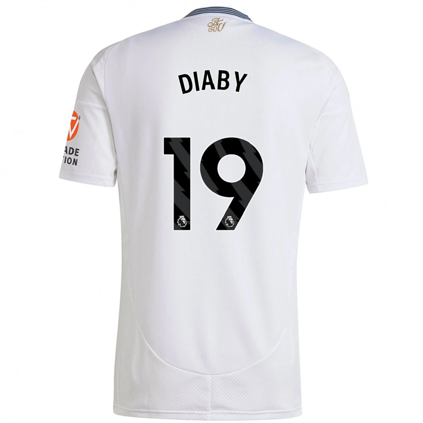 Danxen Kinder Moussa Diaby #19 Weiß Auswärtstrikot Trikot 2024/25 T-Shirt