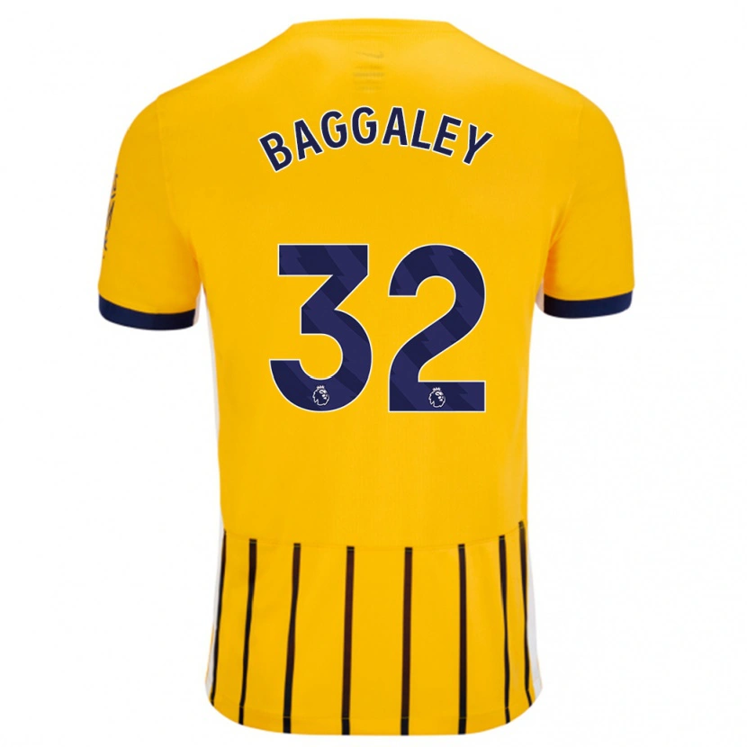 Danxen Kinder Sophie Baggaley #32 Gold Blau Nadelstreifen Auswärtstrikot Trikot 2024/25 T-Shirt