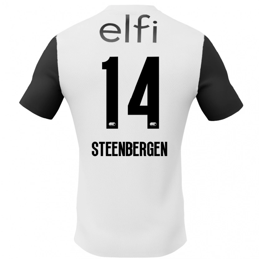 Danxen Kinder Thom Steenbergen #14 Weiß Schwarz Auswärtstrikot Trikot 2024/25 T-Shirt