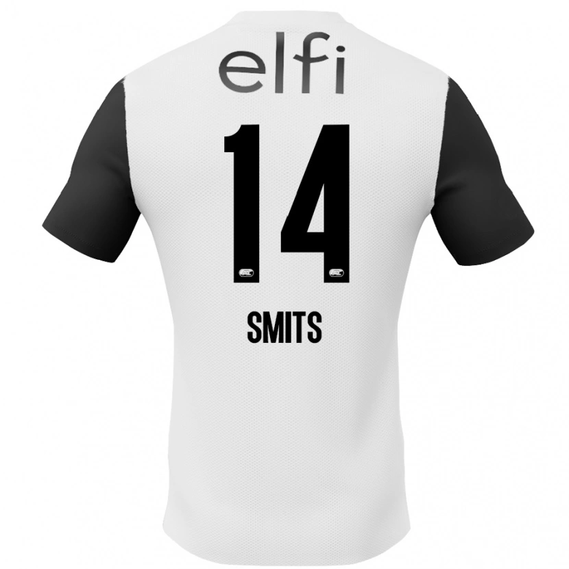 Danxen Kinder Anthony Smits #14 Weiß Schwarz Auswärtstrikot Trikot 2024/25 T-Shirt