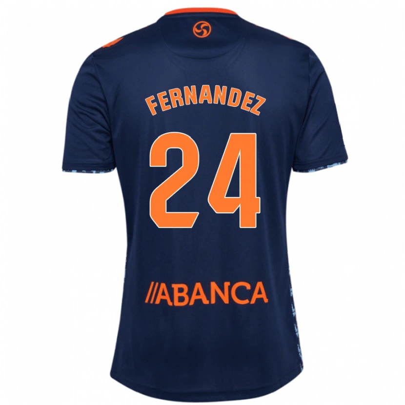 Danxen Kinder César Fernández #24 Marineblau Auswärtstrikot Trikot 2024/25 T-Shirt