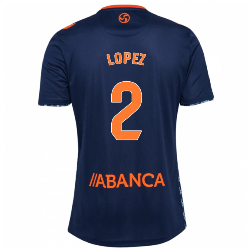 Danxen Kinder Iván López #2 Marineblau Auswärtstrikot Trikot 2024/25 T-Shirt