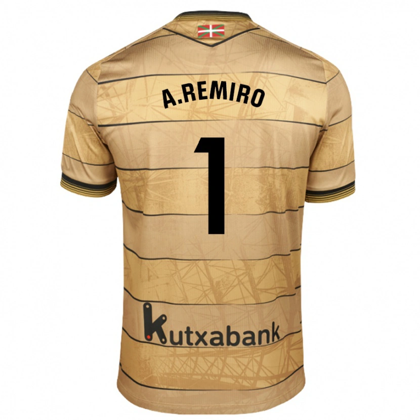 Danxen Kinder Álex Remiro #1 Braun Auswärtstrikot Trikot 2024/25 T-Shirt