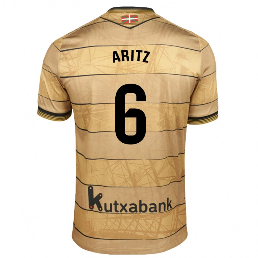 Danxen Kinder Aritz Elustondo #6 Braun Auswärtstrikot Trikot 2024/25 T-Shirt