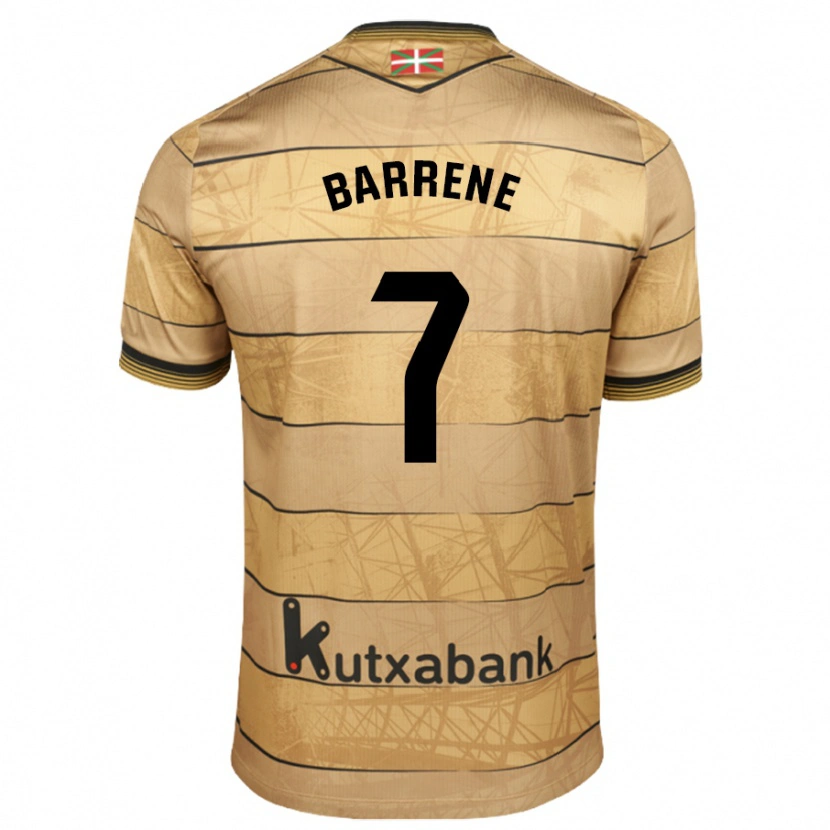 Danxen Kinder Ander Barrenetxea #7 Braun Auswärtstrikot Trikot 2024/25 T-Shirt