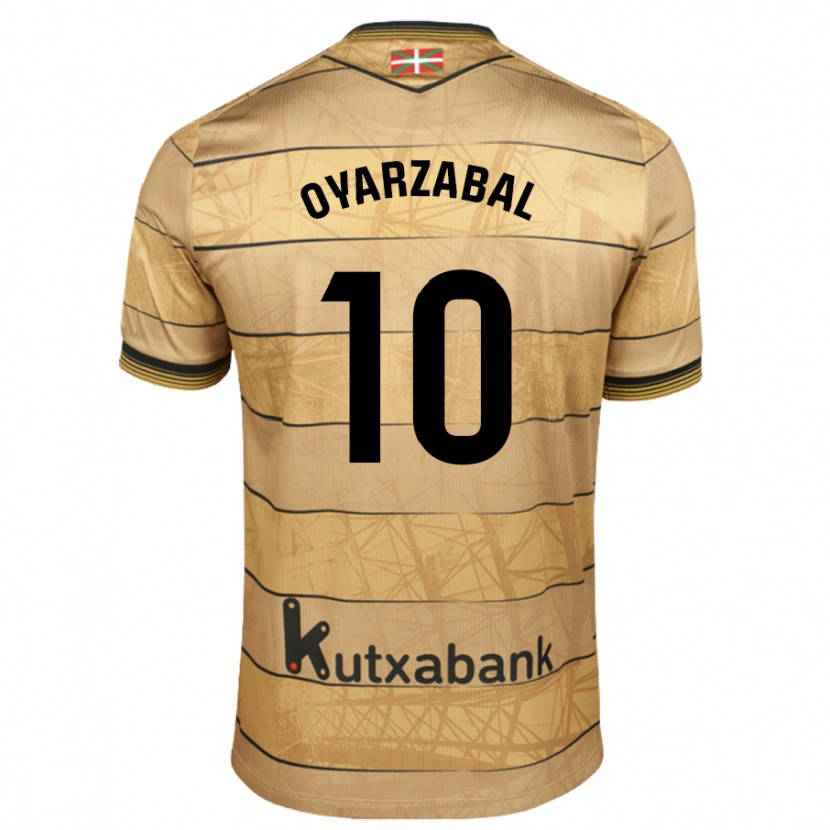 Danxen Kinder Mikel Oyarzabal #10 Braun Auswärtstrikot Trikot 2024/25 T-Shirt