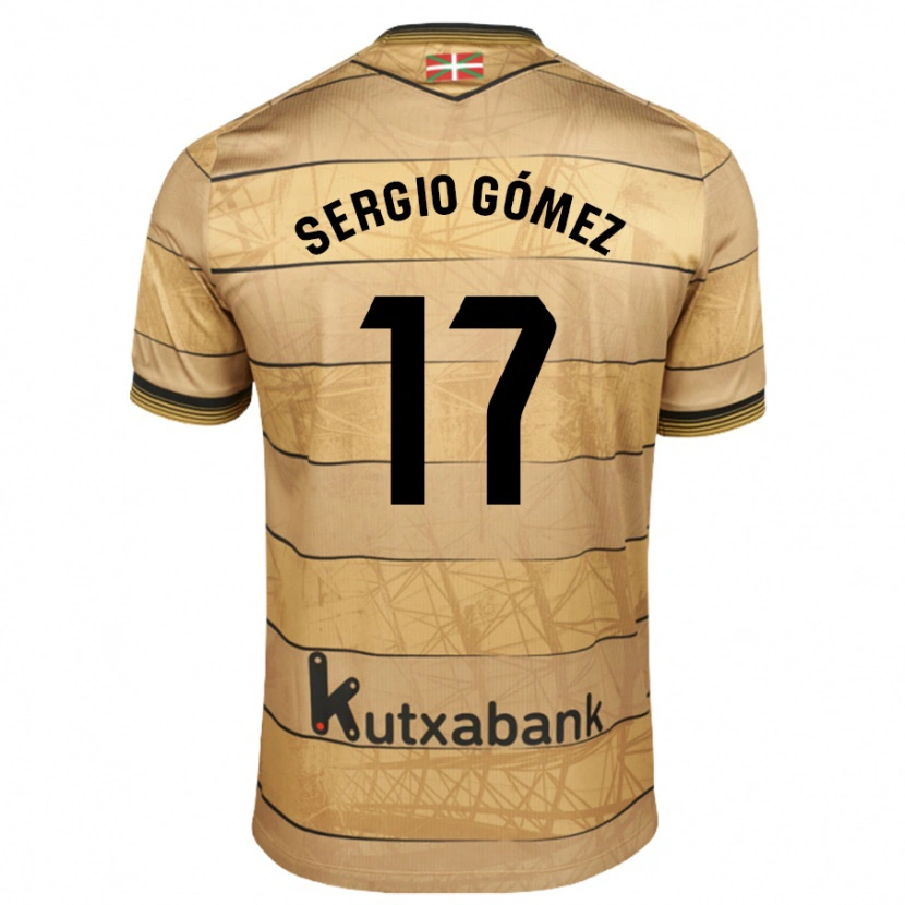 Danxen Kinder Sergio Gómez #17 Braun Auswärtstrikot Trikot 2024/25 T-Shirt