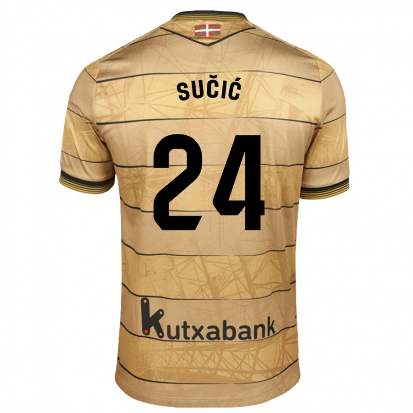 Danxen Kinder Luka Sucic #24 Braun Auswärtstrikot Trikot 2024/25 T-Shirt