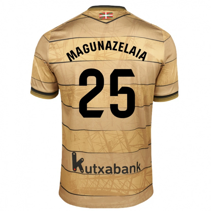 Danxen Kinder Jon Magunazelaia #25 Braun Auswärtstrikot Trikot 2024/25 T-Shirt