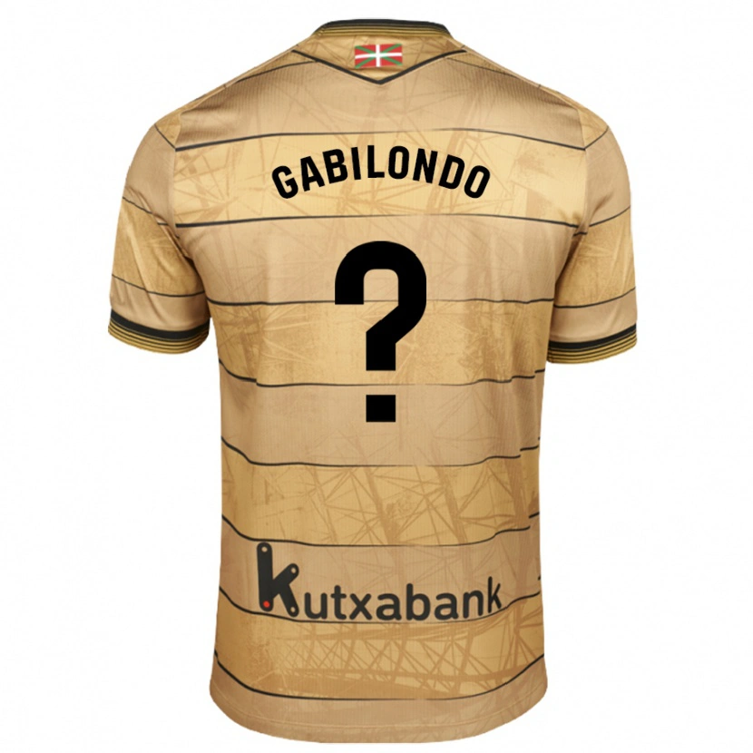 Danxen Kinder Iker Gabilondo #0 Braun Auswärtstrikot Trikot 2024/25 T-Shirt