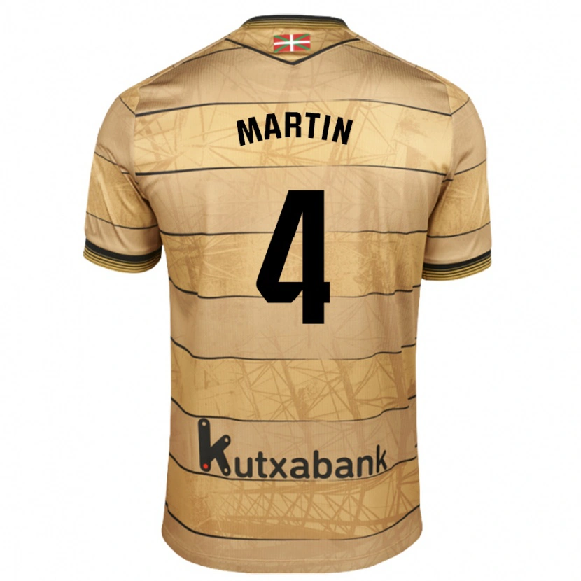 Danxen Kinder Jon Martín #4 Braun Auswärtstrikot Trikot 2024/25 T-Shirt