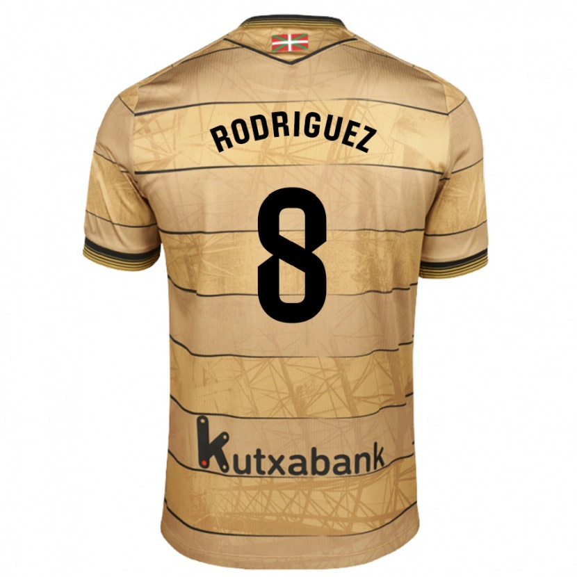 Danxen Kinder Mikel Rodriguez #8 Braun Auswärtstrikot Trikot 2024/25 T-Shirt