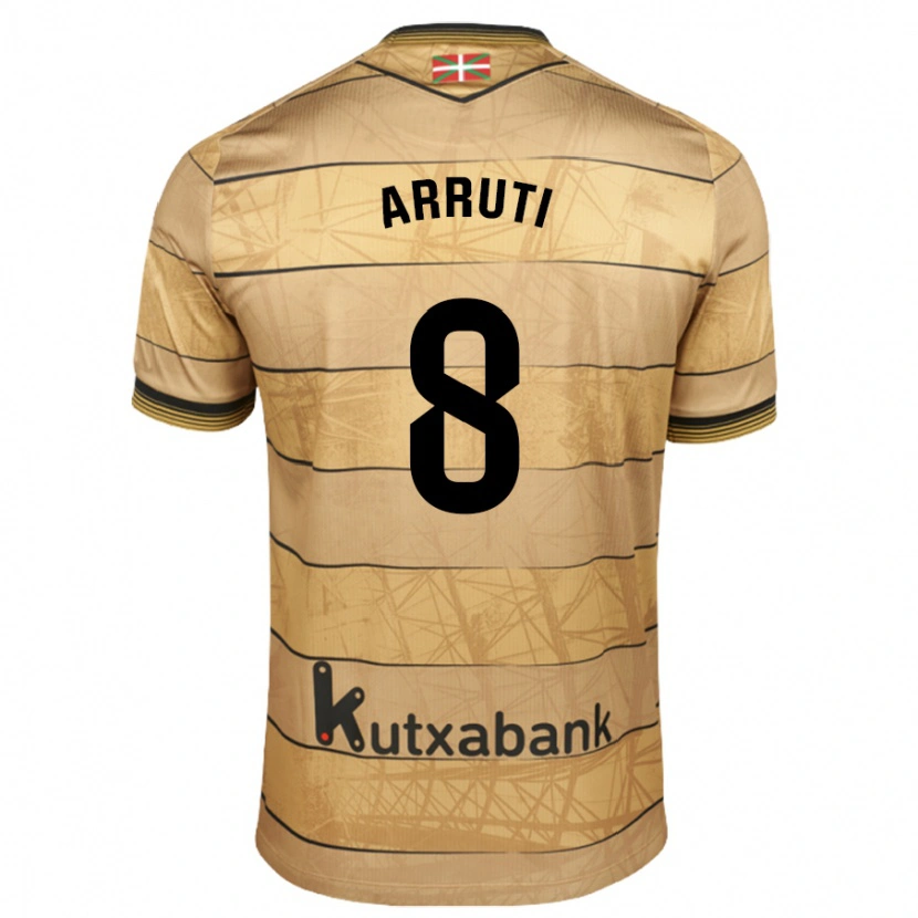 Danxen Kinder Martín Arruti #8 Braun Auswärtstrikot Trikot 2024/25 T-Shirt