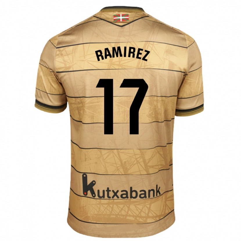 Danxen Kinder Darío Ramírez #17 Braun Auswärtstrikot Trikot 2024/25 T-Shirt