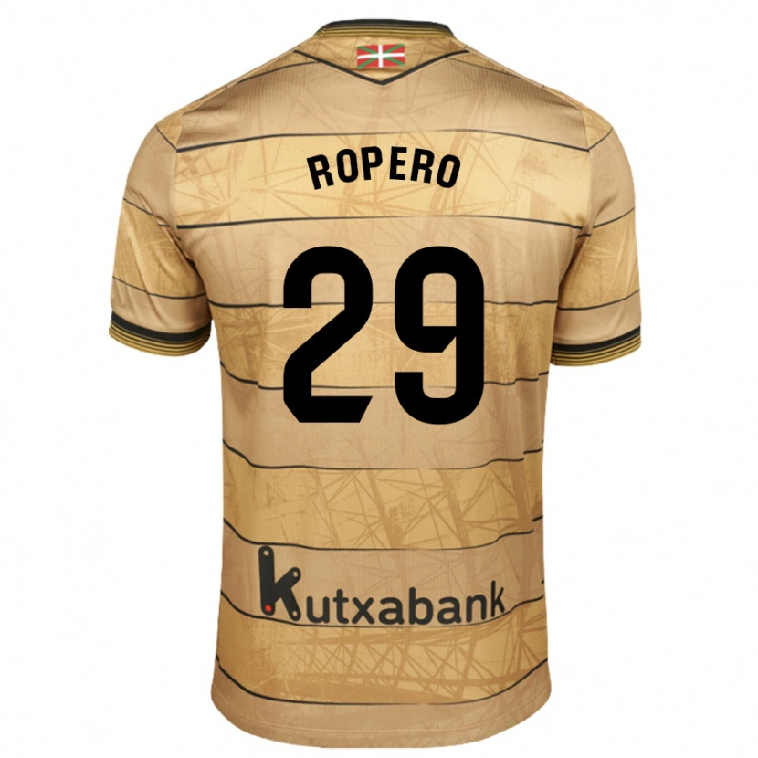 Danxen Kinder Iker Ropero #29 Braun Auswärtstrikot Trikot 2024/25 T-Shirt