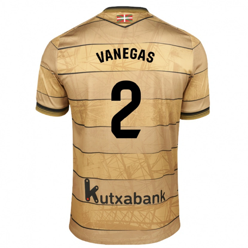 Danxen Kinder Manuela Vanegas #2 Braun Auswärtstrikot Trikot 2024/25 T-Shirt