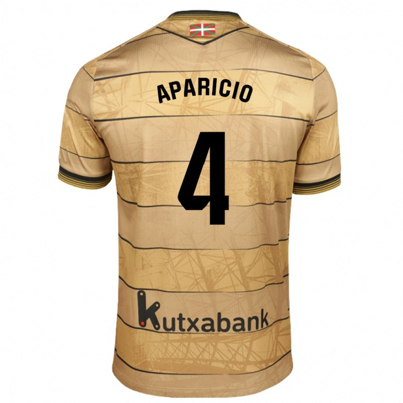 Danxen Kinder Nahia Aparicio #4 Braun Auswärtstrikot Trikot 2024/25 T-Shirt