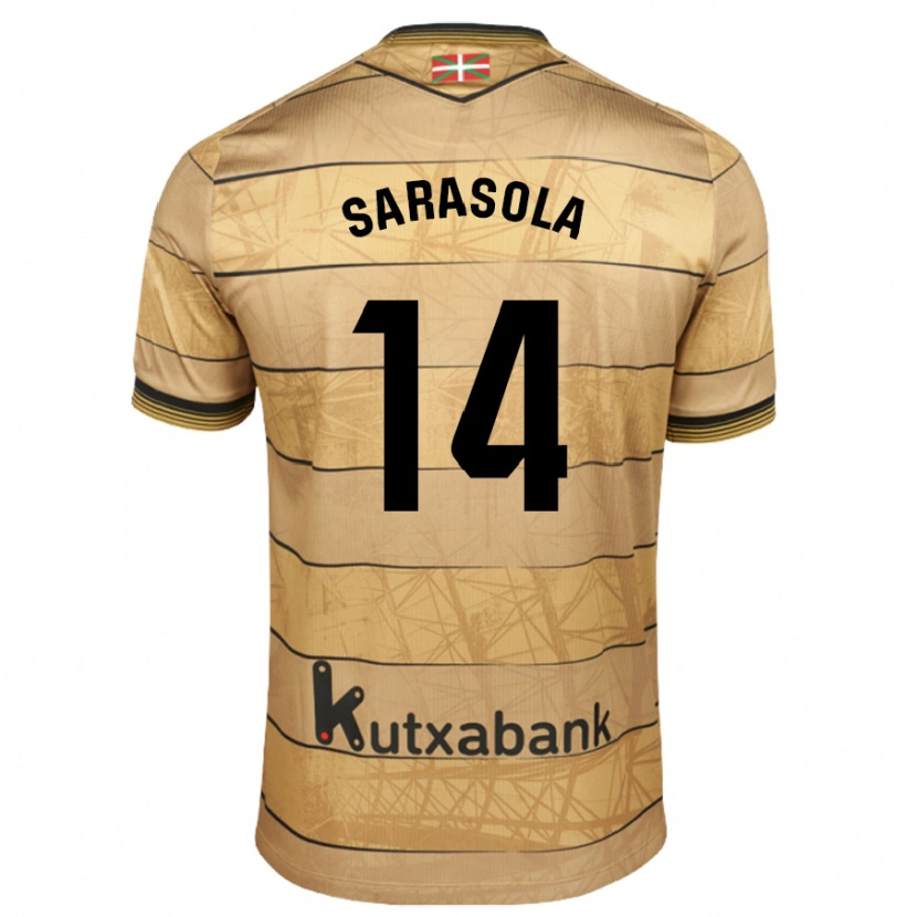 Danxen Kinder Izarne Sarasola #14 Braun Auswärtstrikot Trikot 2024/25 T-Shirt