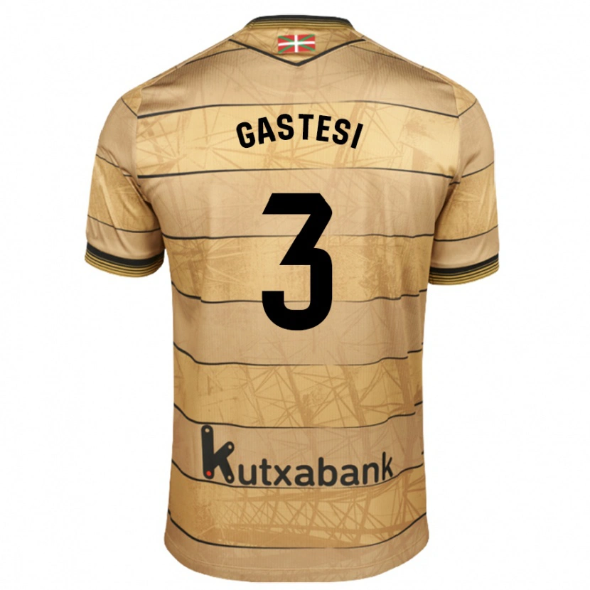 Danxen Kinder Gorka Gastesi #3 Braun Auswärtstrikot Trikot 2024/25 T-Shirt