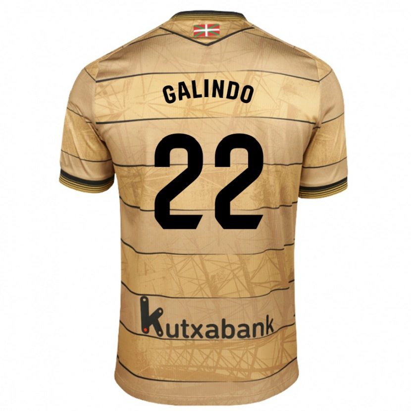 Danxen Kinder Iker Galindo #22 Braun Auswärtstrikot Trikot 2024/25 T-Shirt